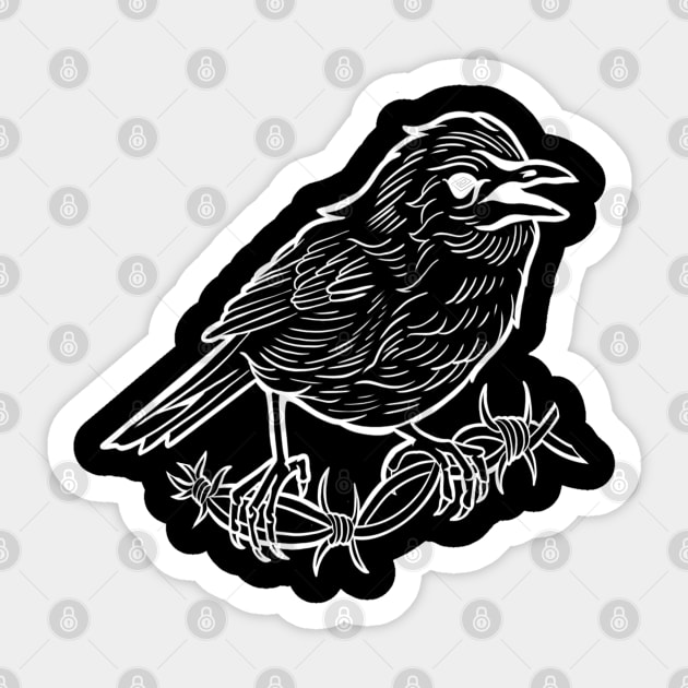 BarbedWire Birdie Sticker by RiotEarp